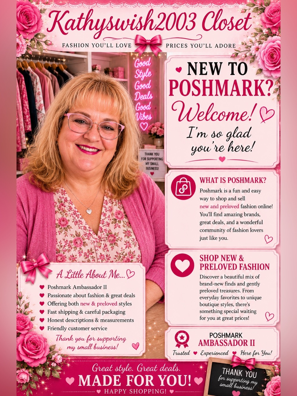 Poshmark $10 Off First Order Promo Graphic - Pink